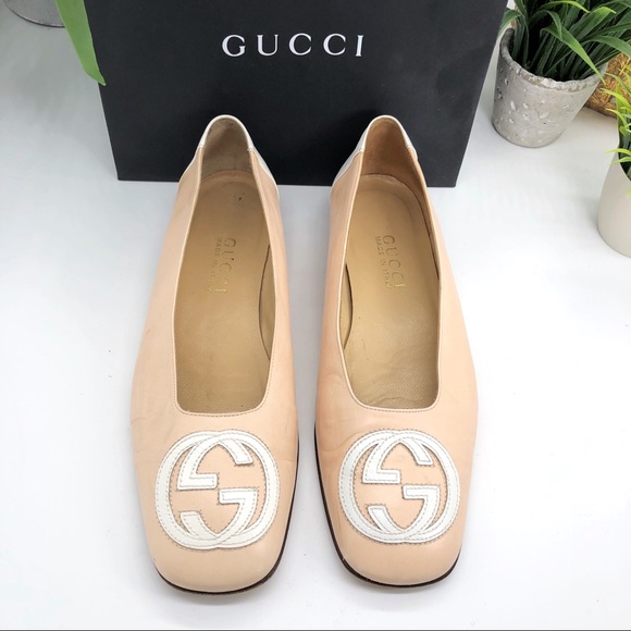 Gucci Authentic 90s GG Logo Square Toe Flats - Picture 3 of 8